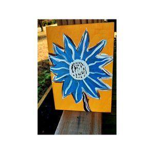 Abstract wild flower acrylic painting small canvas